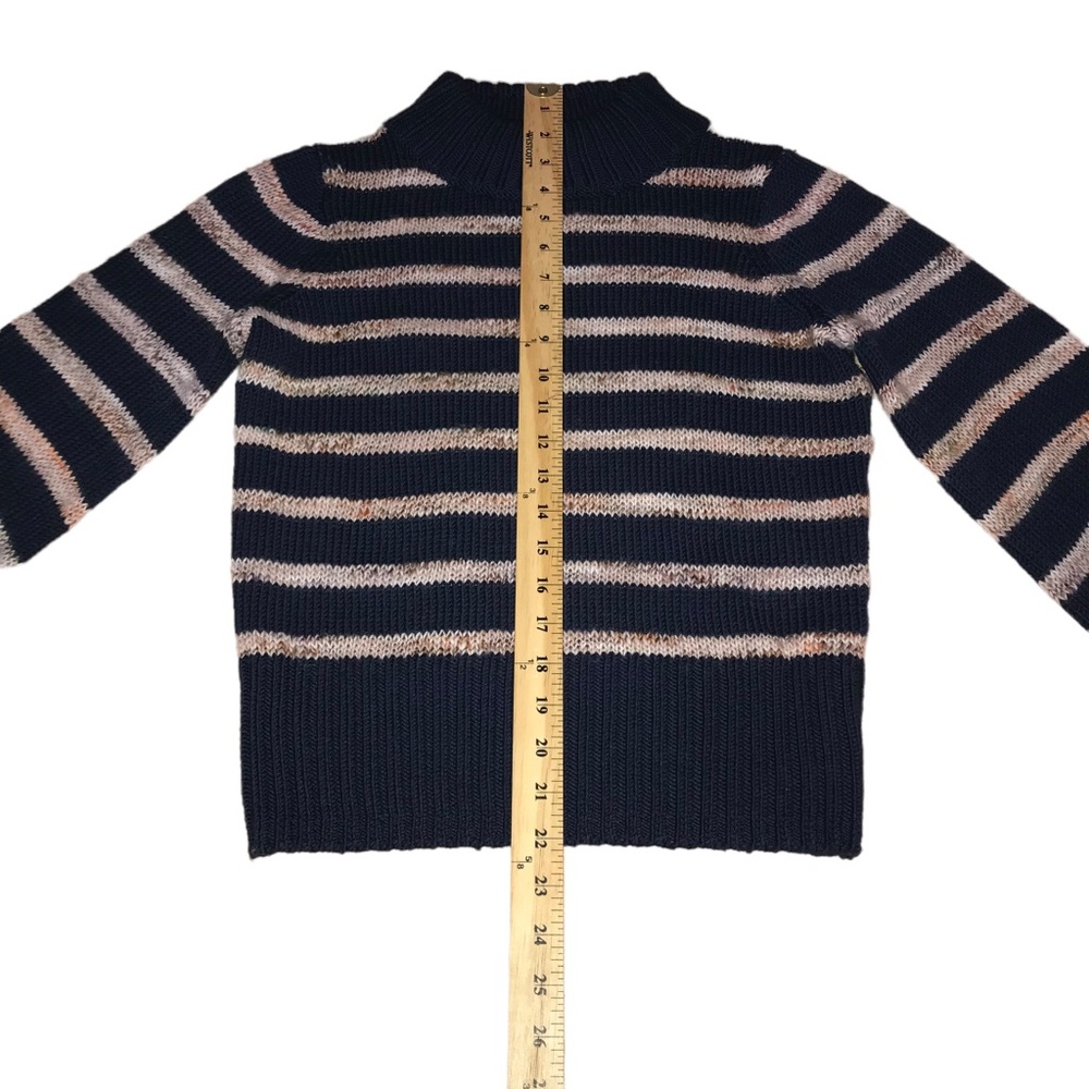 Madewell Wool Blend Striped Bubble Sleeve Sweater - XXS - Picture 4 of 10